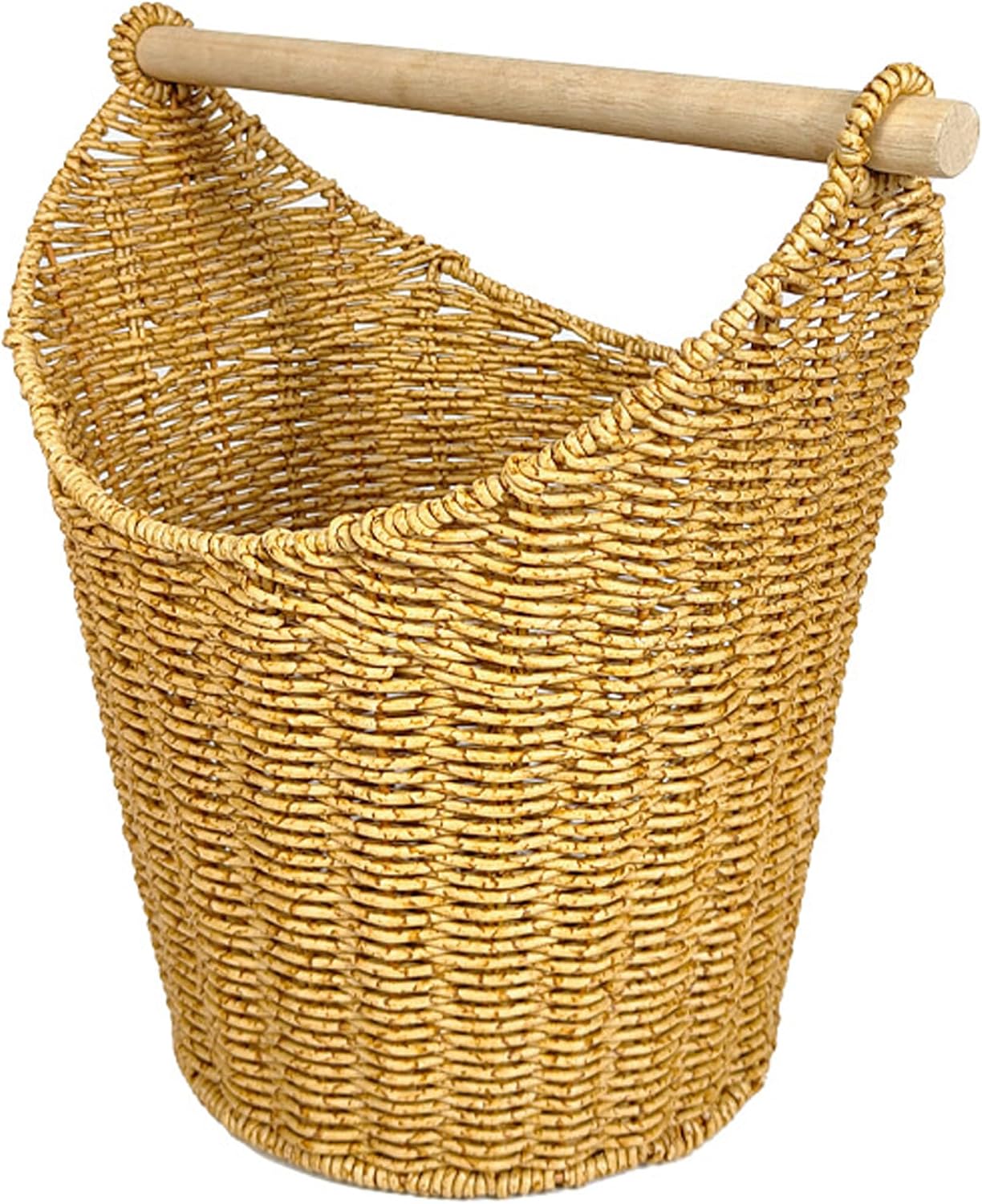 Wicker Toilet Paper Basket with Roll Holder Bar, Wicker Storage Baskets