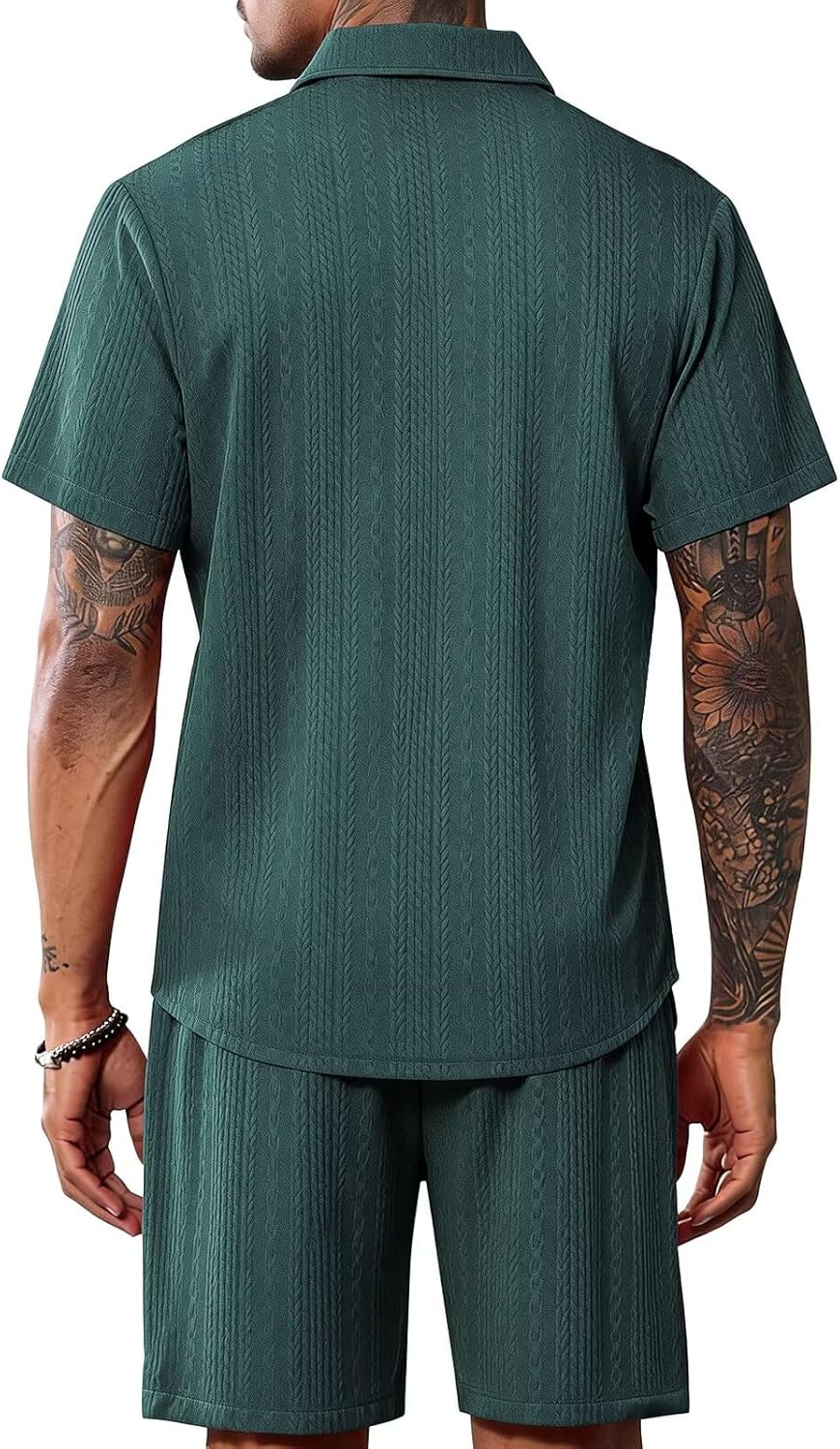 yuyangdpb Men's 2 Pieces Short Sets Tracksuit Outfits Track Suits Jogging Athletic Sweat Set - Image 2