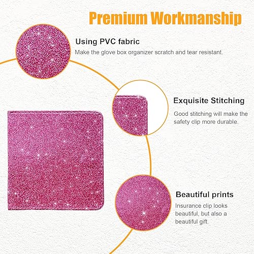 Miniatura 3 de Kewucn Soporte para registro y seguro de automóvil, organizador de cuero para guanteras con cierre magnético, estuche de accesorios para