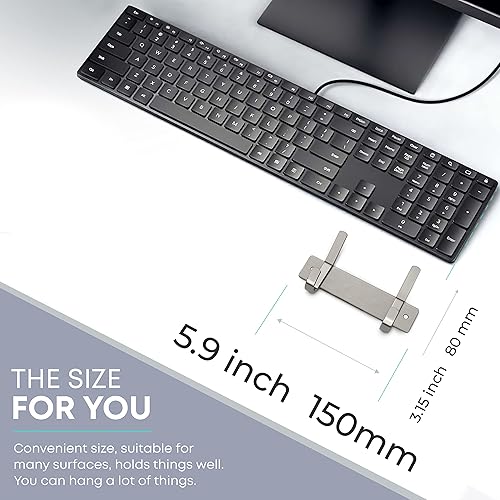 Miniatura 2 de Perchero pequeño de montaje en pared, de níquel cepillado, de acero inoxidable de 6 pulgadas, con 2 ganchos dobles resistentes, colgador de pared