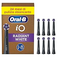 Oral-B Testine di Ricambio iO Radiant White Nere, Testine Rotonde Originali