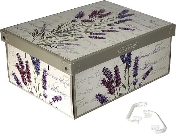 Lavatelli Cardboard Storage Boxes with Lid Scented Lavender 32x42x17.5cm