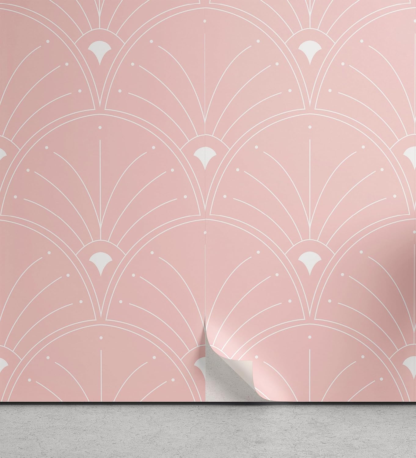 Ambesonne Art Deco Peel & Stick Wallpaper for Home, Classic Semi Circle