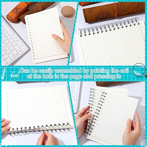 Miniatura 7 de Chengu 24 piezas de alambre de cincha, espinas de encuadernación doble, espinas de bucle doble, bobina de doble anillo para documentos, cuadernos,