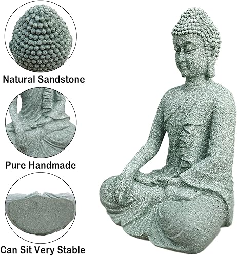 Miniatura 5 de livelyfish Estatua de Buda para acuario, decoración asiática japonesa de pecera, figuras Zen Buda, escultura de Buda de piedra, adornos para