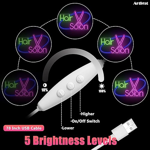 Miniatura 5 de Artlast Letrero de neón para peluquería, peluquería, peluquería, peluquería, estudio de peluquería, decoración de pared, letrero de neón para colgar