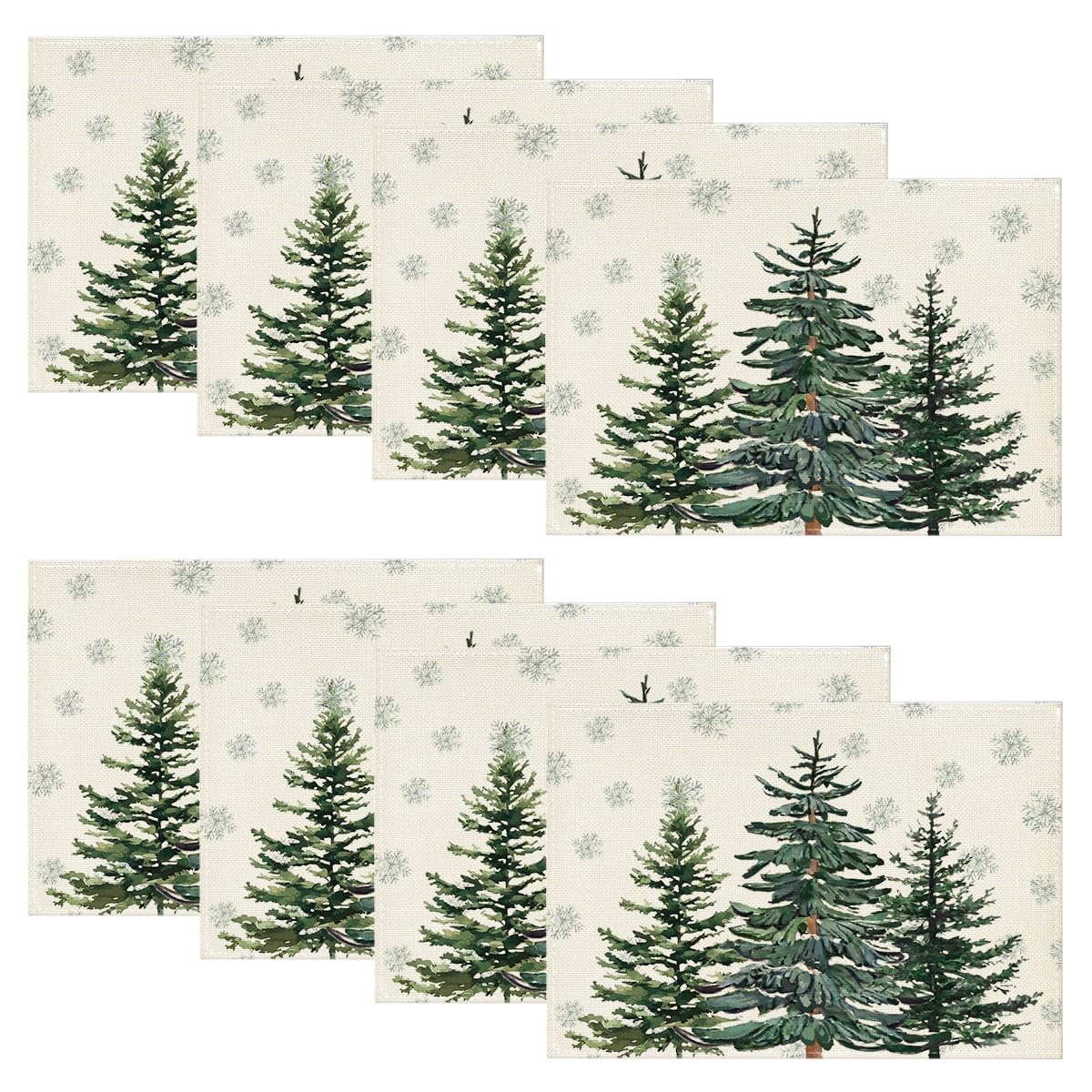 Artoid Mode Pine Trees Snowflakes Christmas Placemats 30 x 45 cm Set of 8