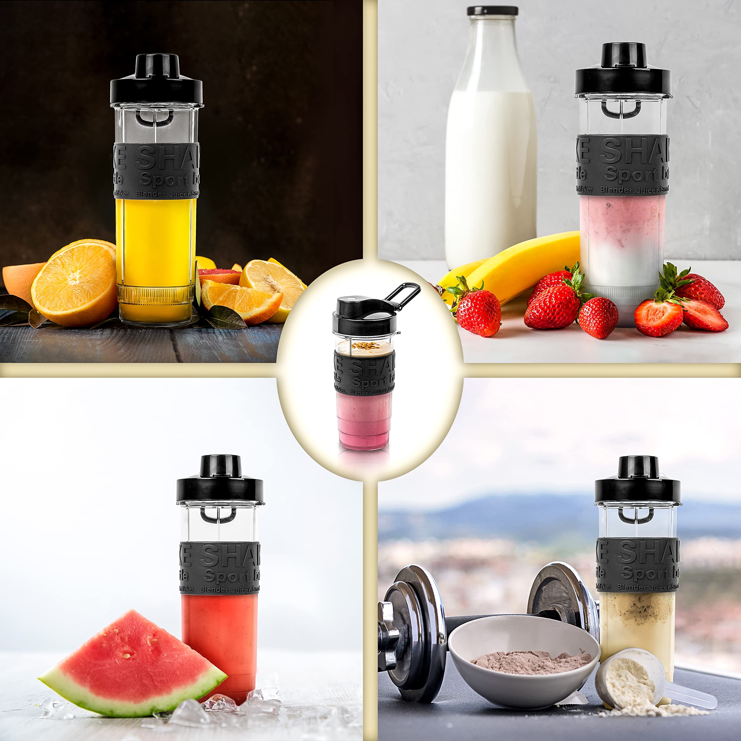 Duronic BB5 Borraccia 570 ml | Bottiglia per frullatore senza BPA | Compatibile con mixer BL510 e BL520 | Ideale per smoothie, campeggio, palestra, escursioni