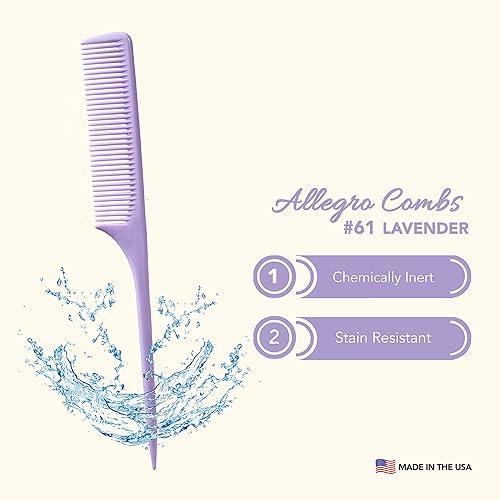Miniatura 6 de Allegro Combs Peines de cola de rata XL, peine de dientes anchos, desenredante, pelo grueso, pelos de separación de espalda gruesa, peines para