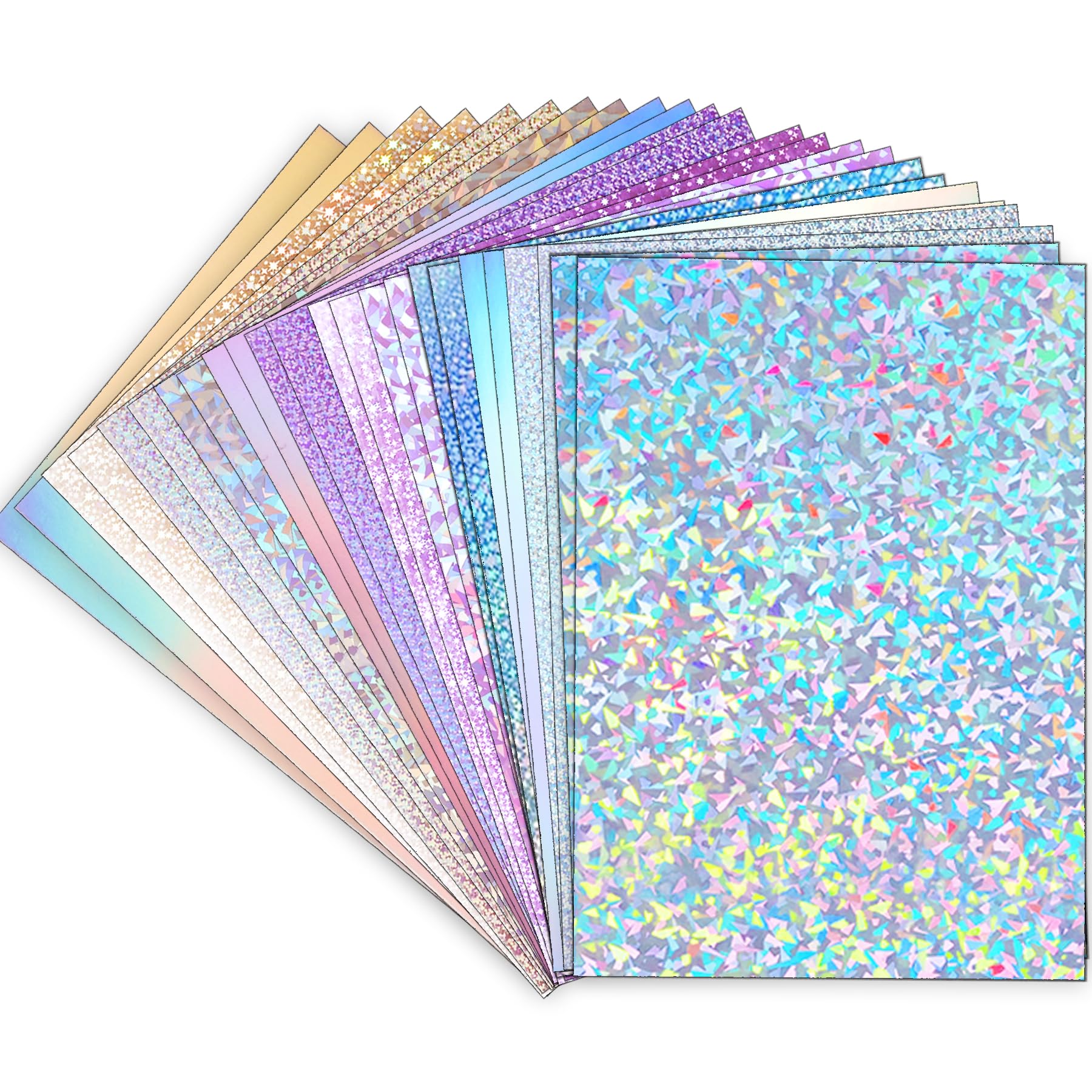 60 Sheets Holographic Card A4, 250gsm/92lb Metallic Cardstock Glitter Shiny  Iridescent Mirror Paper Thick Card Stock Paper for Crafts, Card Making,  Party Decoration, Scrapbook Supplies  BigaMart