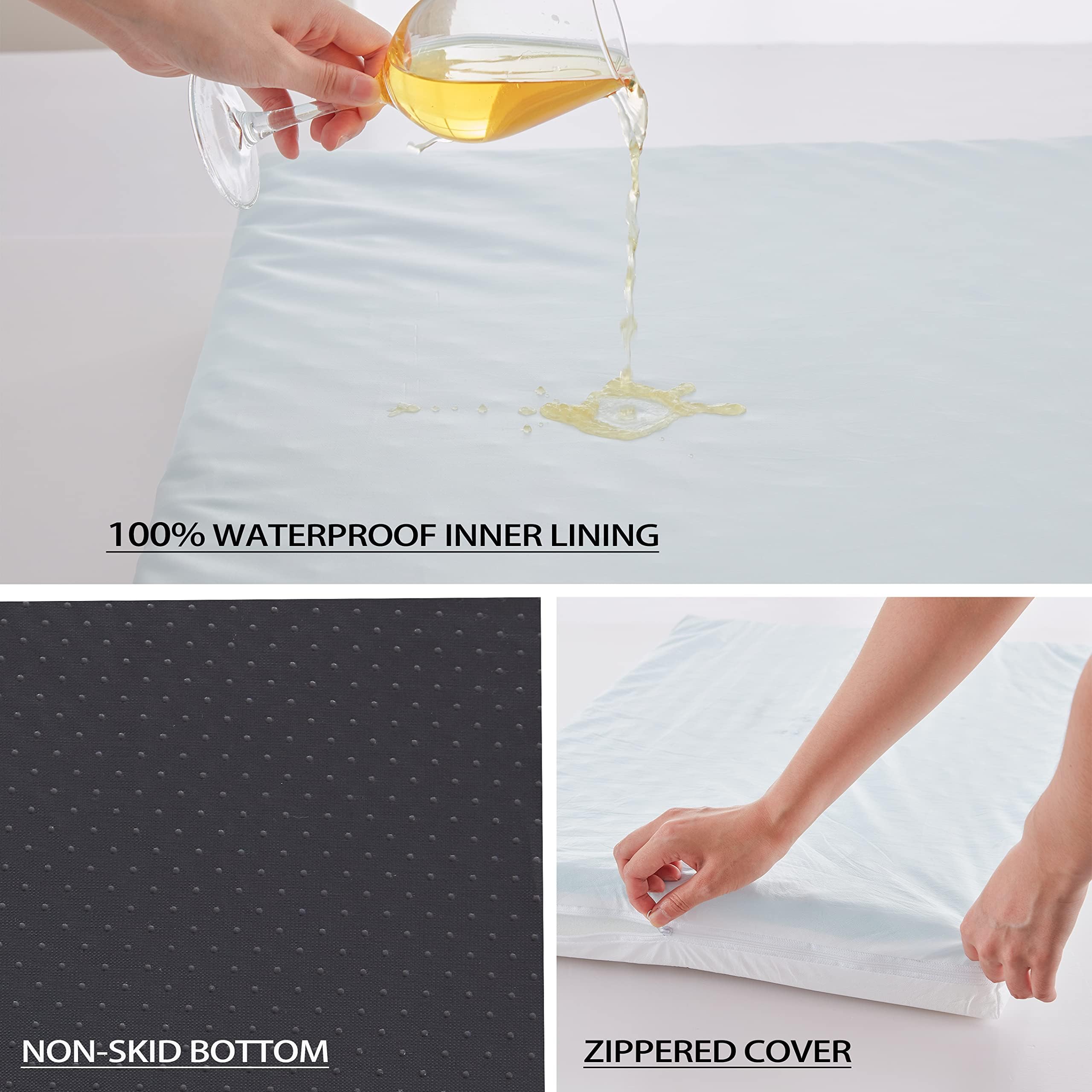 WATANIYA PET Cooling Dog Beds for Large Dogs, Washable Orthopedic Dog Bed for Crate with Joint Relief Memory Foam, Waterproof Liner and Plush Cover (36’’x 27’’) - image 5