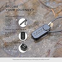 Vista 5 de Cerradura de combinación de 4 dígitos, cerradura de cable combinada con código, combinación de candado pequeño para equipaje, maleta, casillero