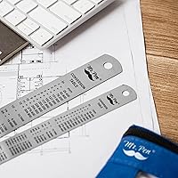 Vista 18 de Mr. Pen Reglas de acero, 6, 8, 12, 14 pulgadas, reglas de metal, paquete de 4