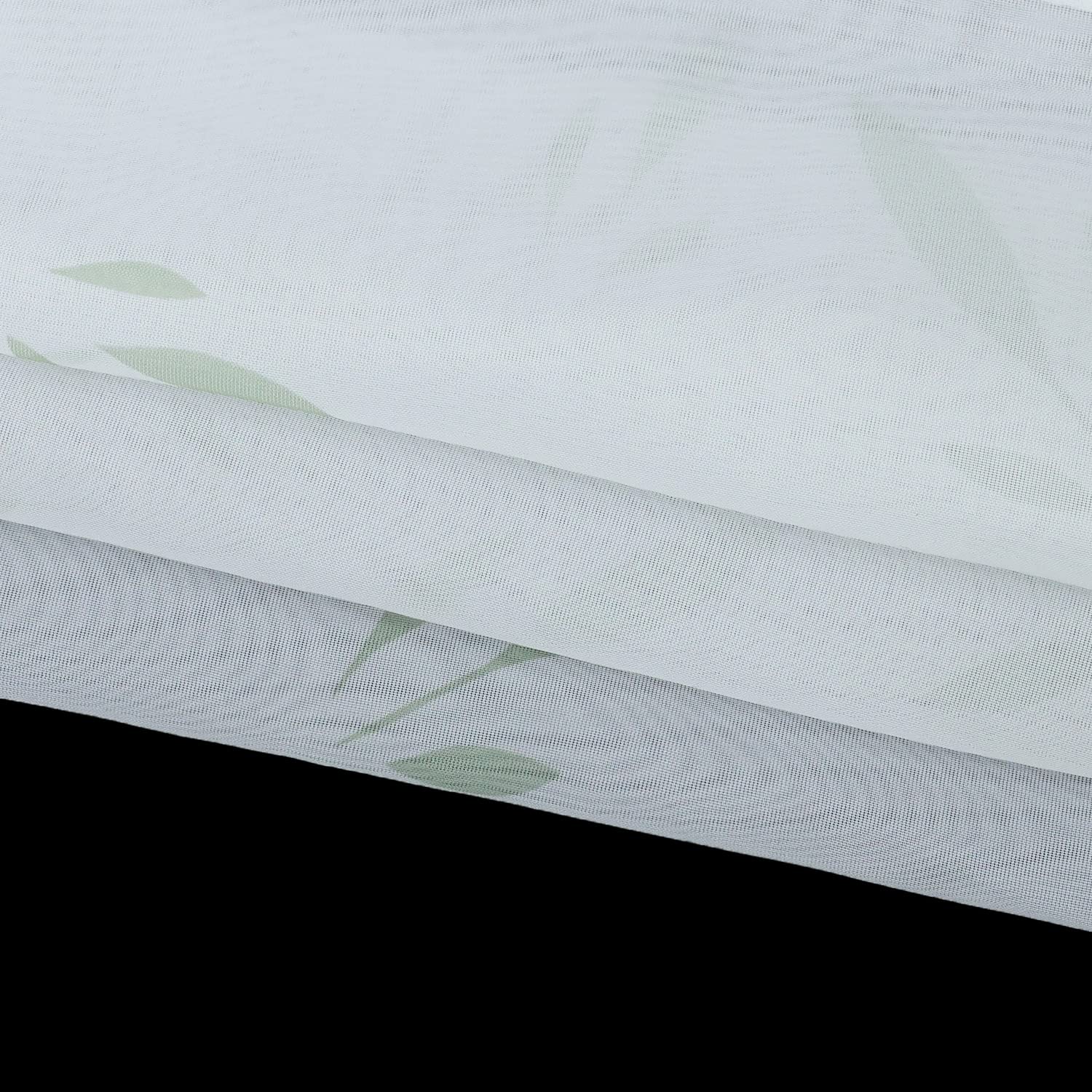 Amazon.de: CORLIF Scheibengardine mit Tunnelzug Voile Transparente  Bistrogardinen mit Quaste Panneaux Fenster Gardinen Kurzstores  Bambus-Blatt-Muster ...