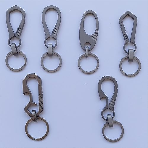 Miniatura 5 de RISON - Mosquetón de titanio, mosquetón de liberación rápida antipérdida de titanio para hombres y mujeres