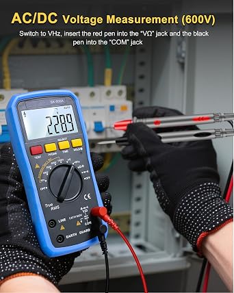 2 in 1 Megohmmeter & Multimeter, Digital Insulation Resistance Tester, 20GΩ/1000V Auto-Ranging, Data Hold, AC/DC Voltage Tester, Capacitance Measurement for Home Electrical Testing SK-505A GOLDCHAMP