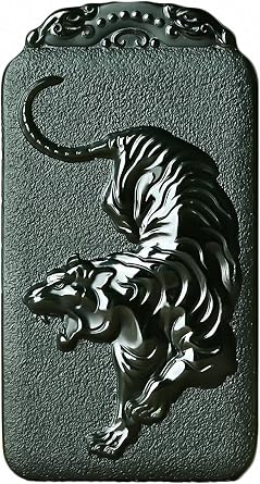 China Natural Hetian Green Jade Nephrite Carved Feng Shui Zodiac Tiger Pendant Amulet