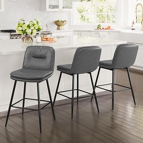3-Piece Counter Height Bar Stools with Modern Design