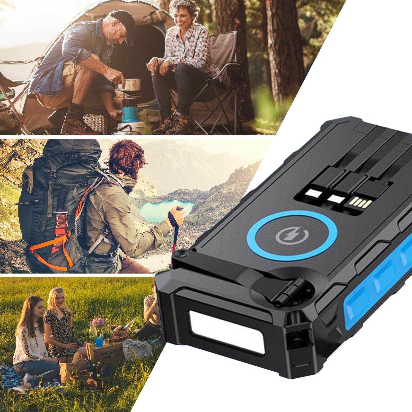 Power Bank Solare Portatile Impermeabile Pieghevole Power Bank Solare Con | Power Bank Con Ricarica Rapida E Torcia Per Casa Viaggi Escursionismo Pesca Uomini Donne Ragazzi Ragazze Giova