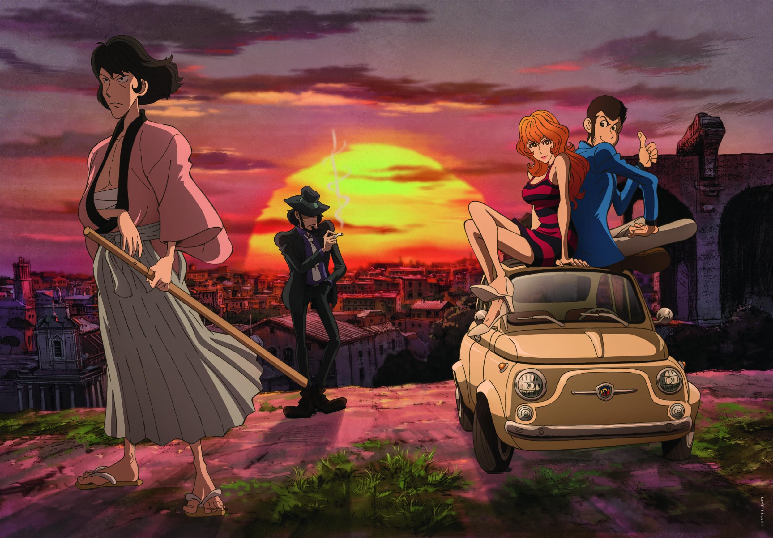 Clementoni 37054 Anime Puzzle 1000 Pieces for Adults and Teenagers Lupin 3 Illustration with Poster Included, Special Series - Image 2