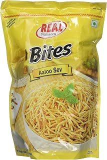 Real Namkeen Aloo Sev Snacks, Crunchy Potato Bites, Traditional Indian Spiced