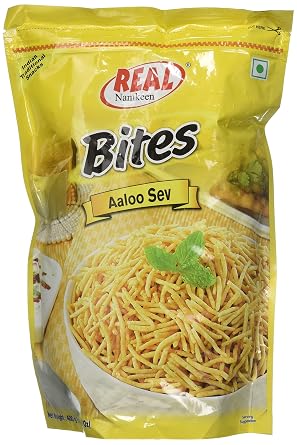 Real Namkeen Aloo Sev Snacks, Crunchy Potato Bites, Traditional Indian Spiced