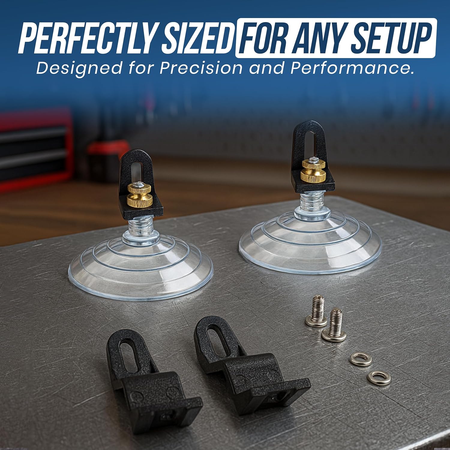 UBL Suction Cup Mounting Kit for Feniex Fusion-S & Quad Stick Lights - Heavy-Duty Threaded Suction Cups for Emergency LED Light Bars - Swivel Mount Window Installation Kit
