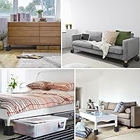 Vista 6 de Affogato Elevadores de cama, paquete de 4 elevadores de muebles resistentes de 6 pulgadas, extensores de patas de mesa, elevadores de cama