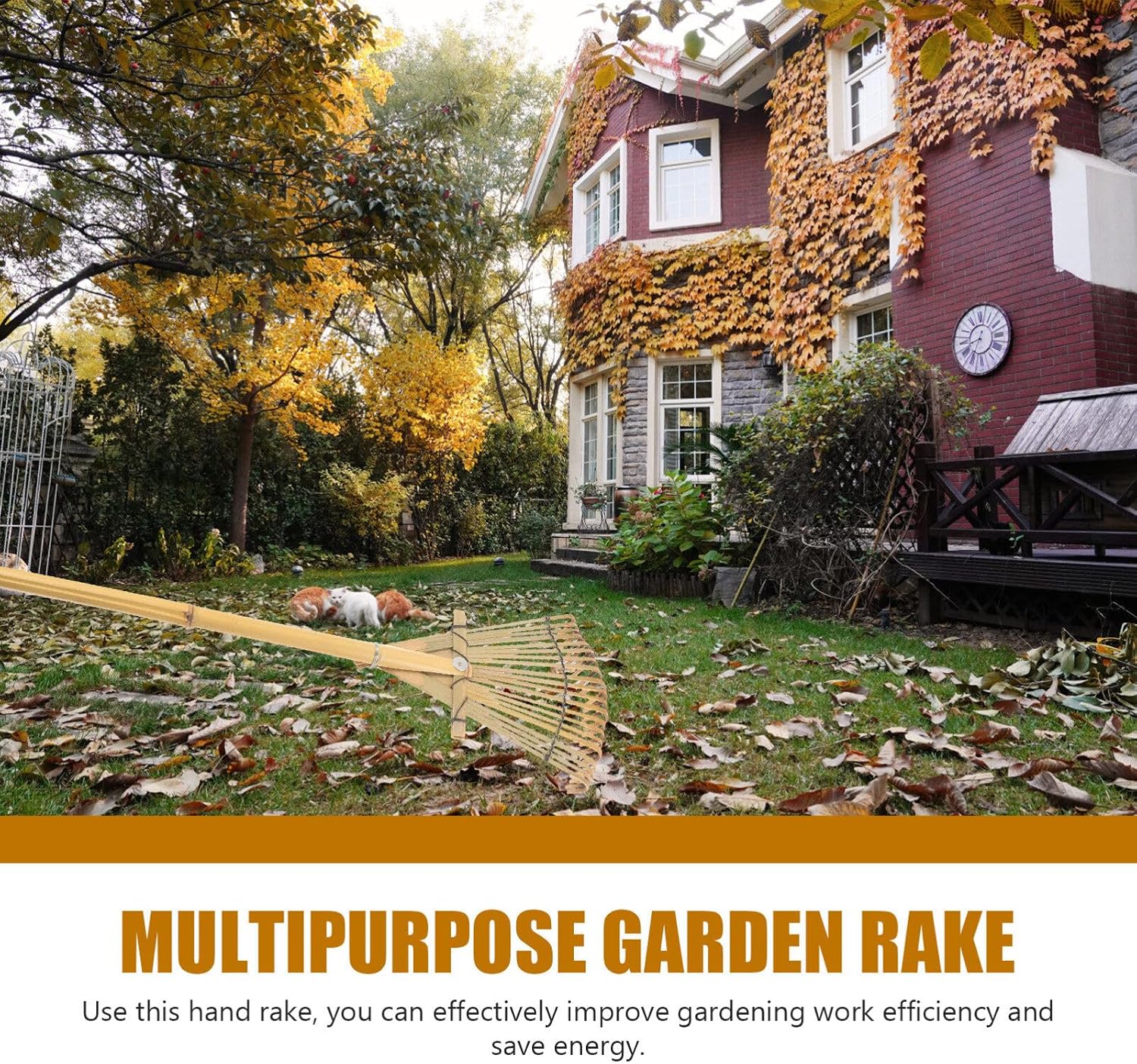 POPETPOP Garden Hand Rake Rake for Weeding and Leaf Collection Lightweight and Portable Gardening Tool for Soil Spreading and Debris Clearing Flower Beds