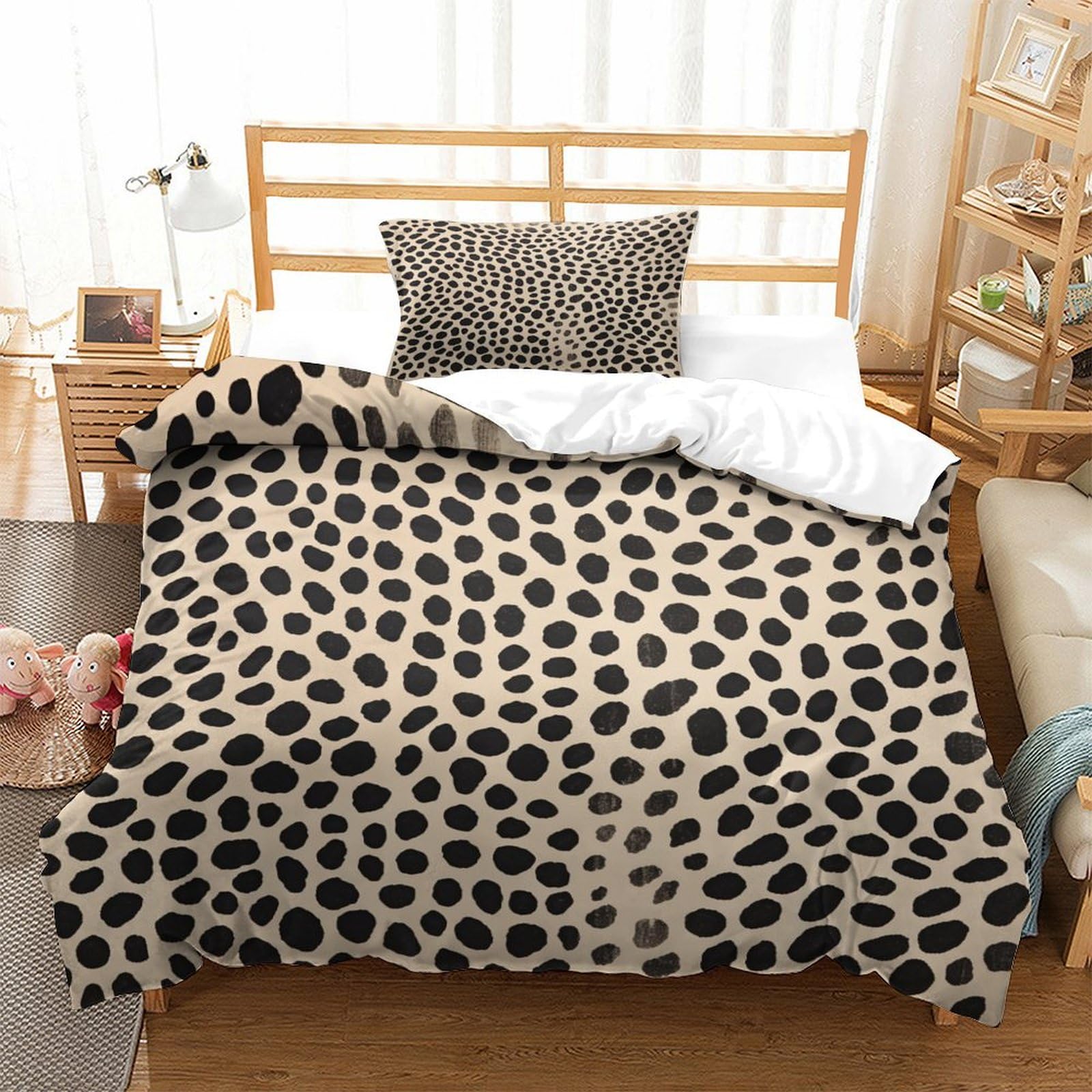 P1S9U7W5Y 3D Printed Abstract Dots Microfiber Duvet Cover Set 3pcs Zebra Bedding Set Single