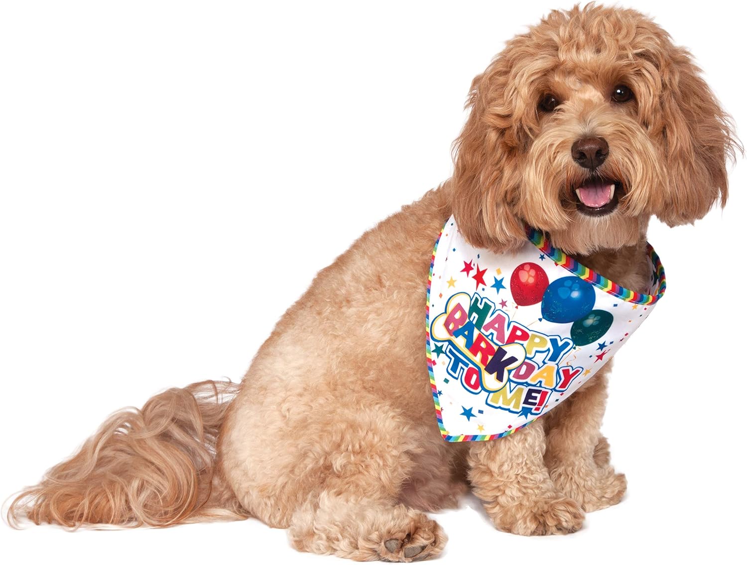 Rubie's It's My Bark Day Reversible Pet Bandana, Medium/Large As Shown