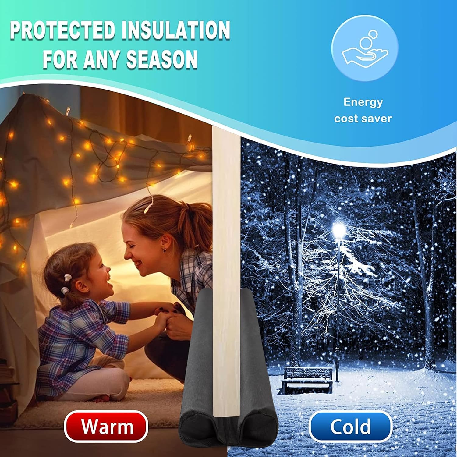 PUNP 36" Door Draft Stopper - Large Draft Guard for Bottom of Doors, Noise Blocker, Fits Up to 2" Gap