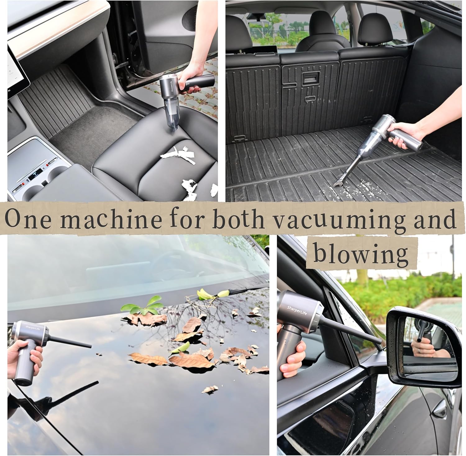 Sharperlife Clearance Cordless Handheld Vacuum, Portable Rechargeable 15000Pa Strong Suction Vacuum, 30mins Runtime Lightweight for Car Home Camping