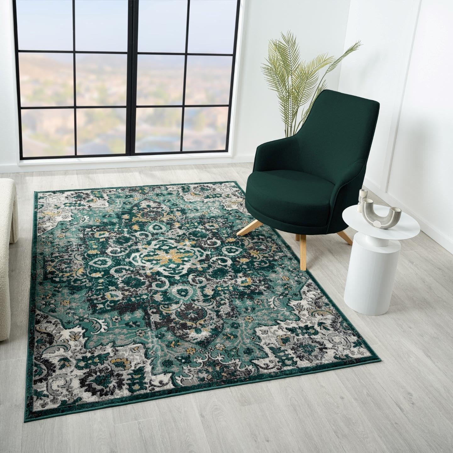 LUXE WEAVERS Moroccan Medallion Green 8x10 Area Rug