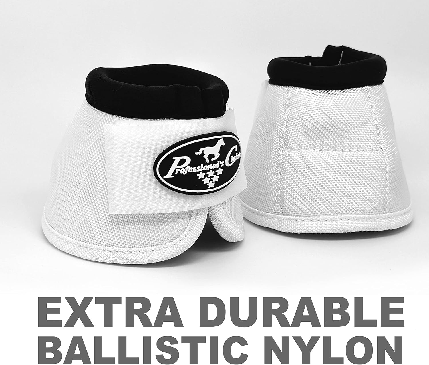 Professional's Choice Ballistic Overreach Bell Boots for Horses | Superb Protection, Durability & Comfort | Quick Wrap Hook & Loop | Sold in Pairs | Small White