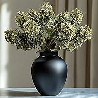 Ttranewsoo Green Artificial Hydrangea Flowers - 24" Silk Fake Fall Hydrangeas Bouquet 8pcs, Lifelike Stems for Vase Table Indoor Outdoor Decor
