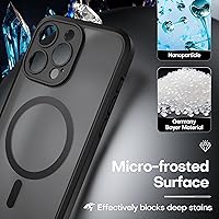 Vista 4 de ImpactStrong Magnetic Guard Designed for iPhone 14 Pro Max Case [Camera Protection] [Military Grade Drop Tested] [Compatible with MagSafe] Slim Black