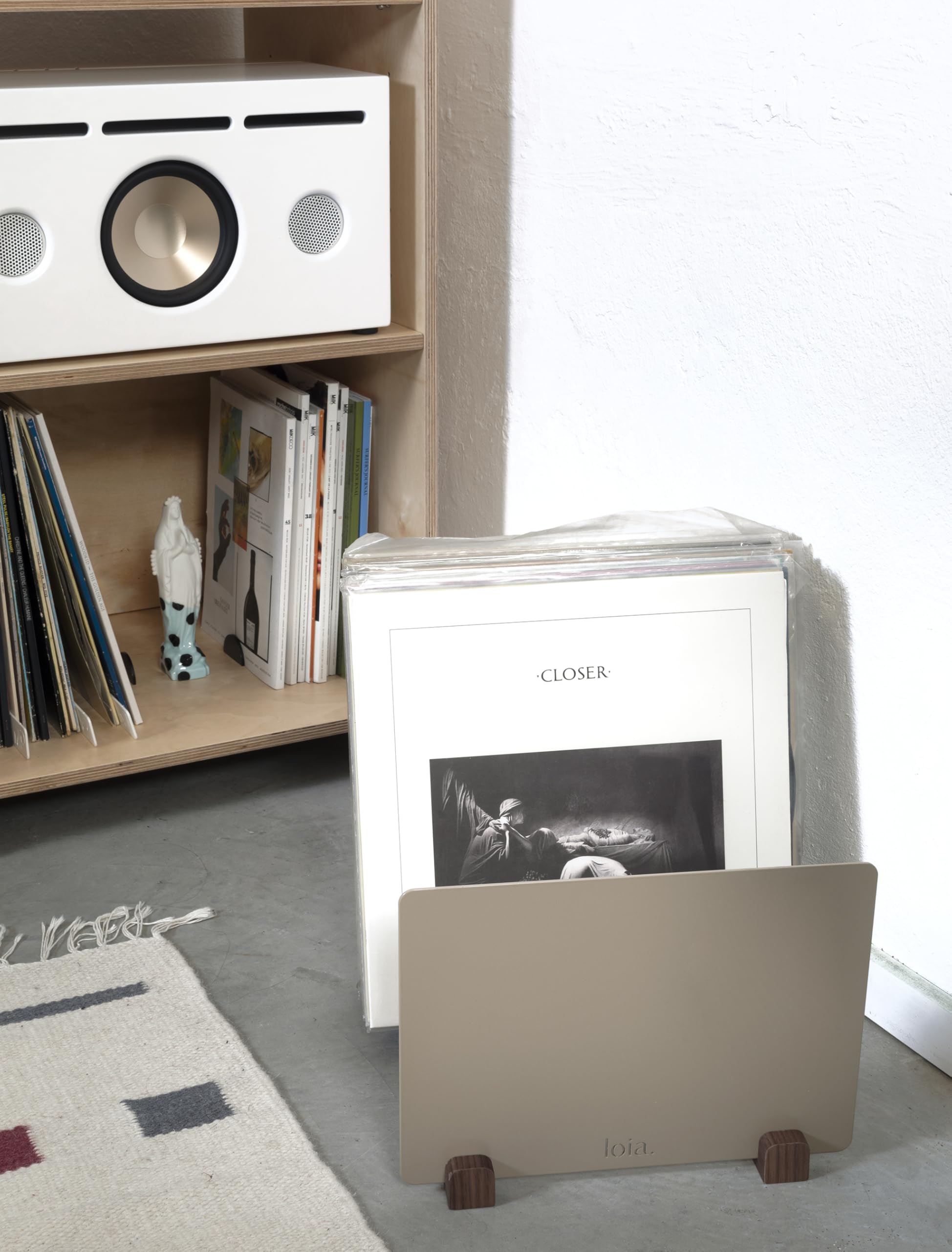 Loia Le Rangement Vinyles - Hêtre et Blanc