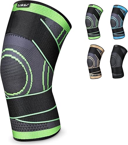 Miniatura 1 de ZJMQJ Rodillera profesional con correas ajustables extraíbles, soporte de compresión premium para dolor de artritis, seguridad para correr,
