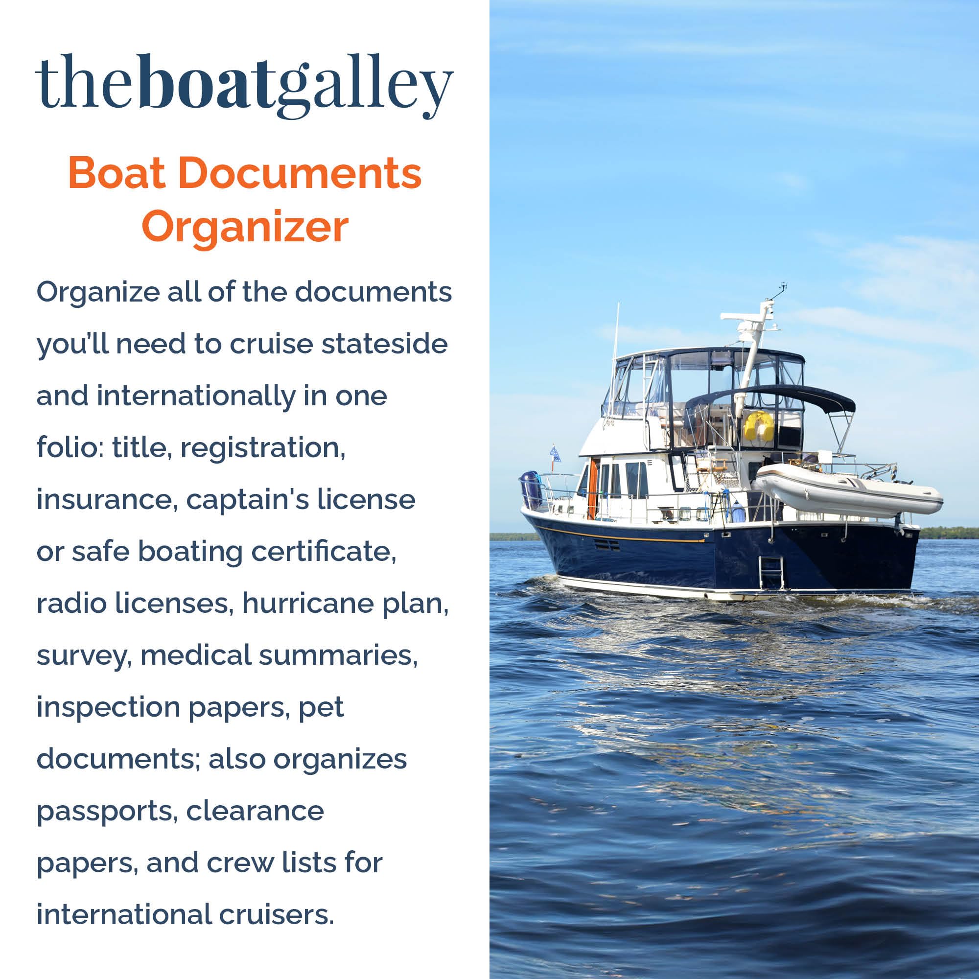 Boat Documents Organizer - Large Size Waterproof Case for Boat Papers - Keep All Documents Safe and Organized - Boating Gifts for Men (Gray)