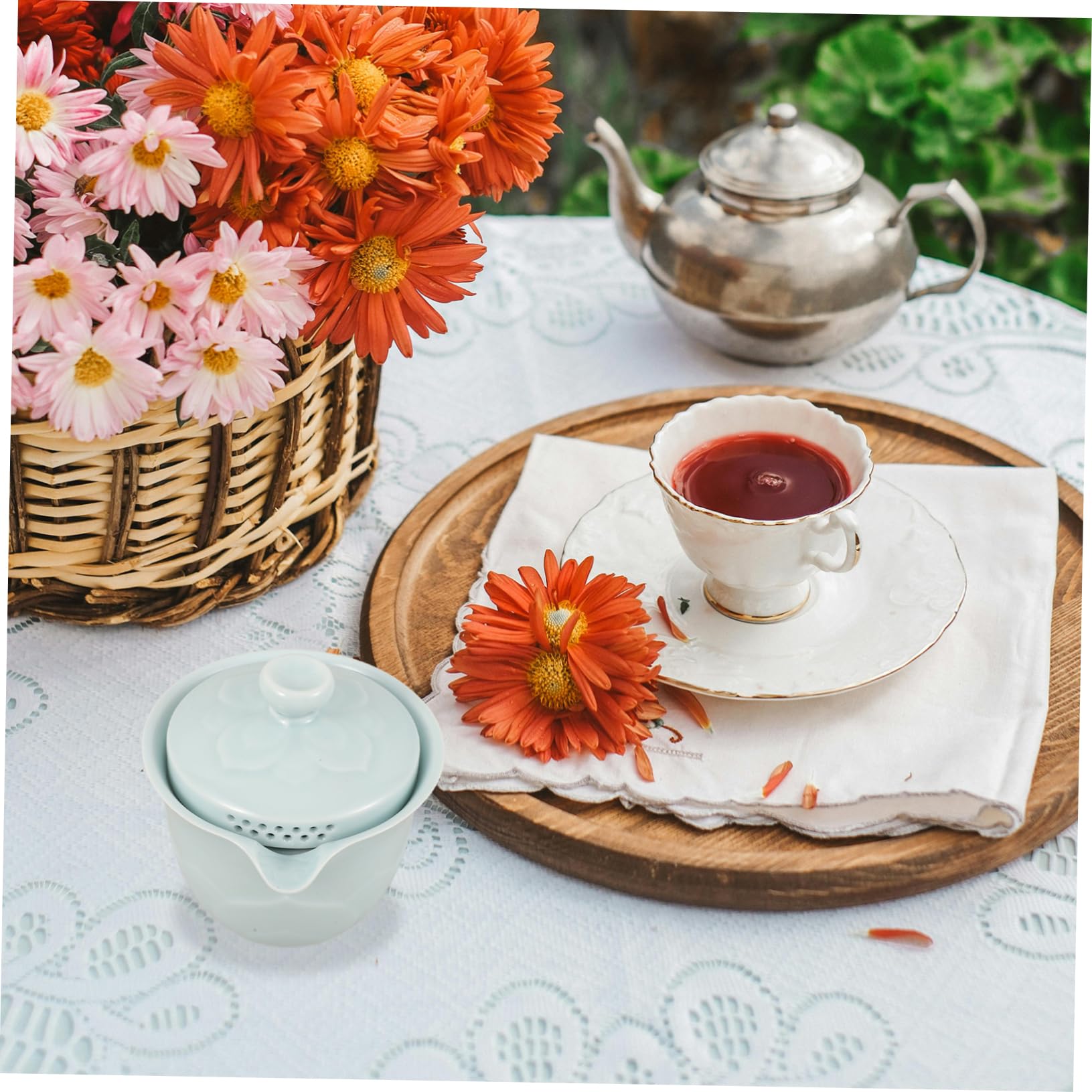 iplusmile 3juegos Té Portátil De Cerámica Set Completo Tazas y Tetera Elegante y Ligero Para Viajes y Oficina Para Aficionados Del Té