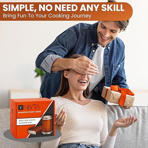 Miniatura 6 de Nixta Kit de afilador de cuchillos rodantes - Afilador de cuchillos manual de 3 etapas para cuchillos de cocina, chef y serrados - Afilador de