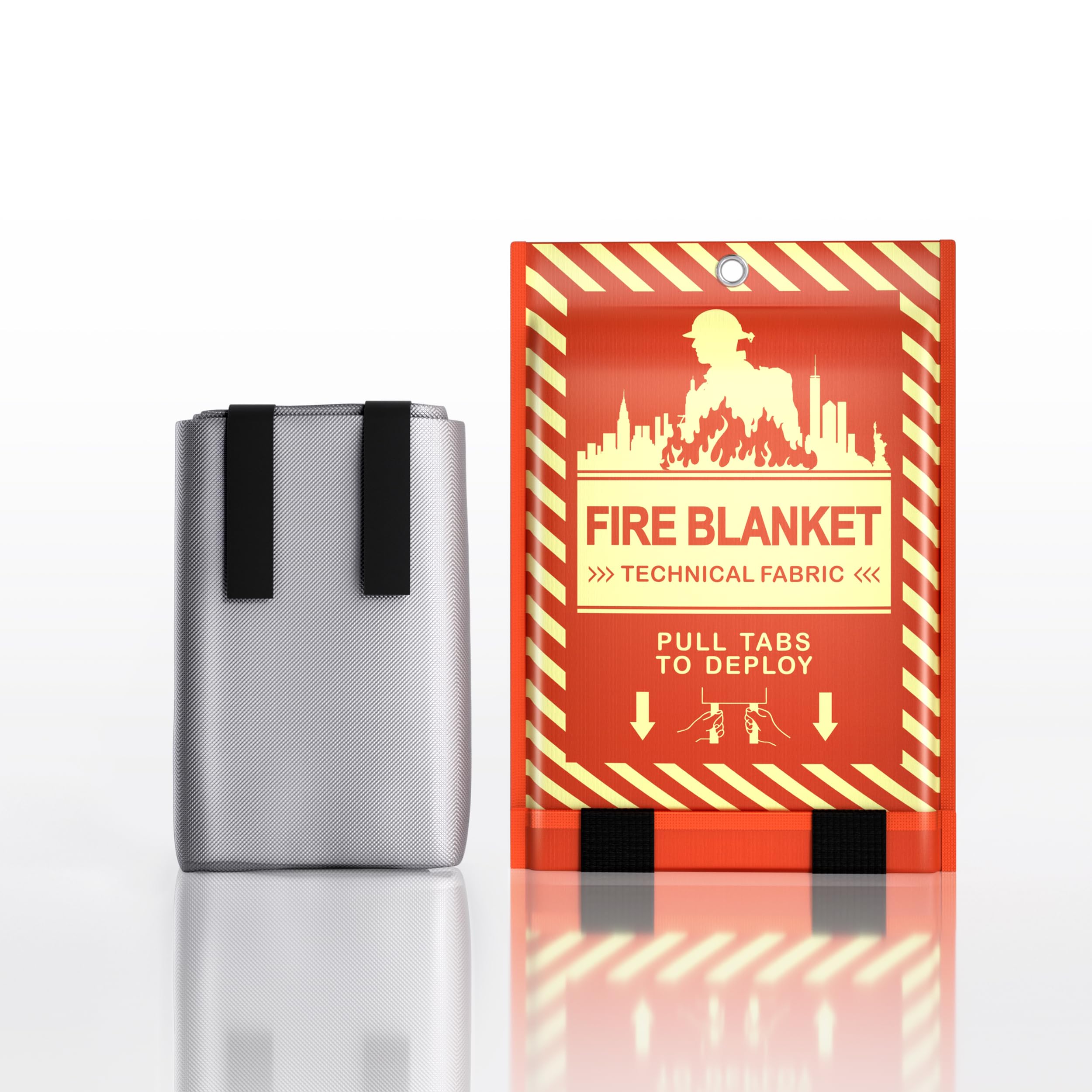 NatureAqua Glow-in-The-Dark Emergency Fire Blanket-3 ply Glass Fibre Fabric Construction, 2 Side Silicone Coated Fire Blanket, 40” x 40” Fiberglass Fire Blankets Emergency for Home and Kitchen, 1 Pack