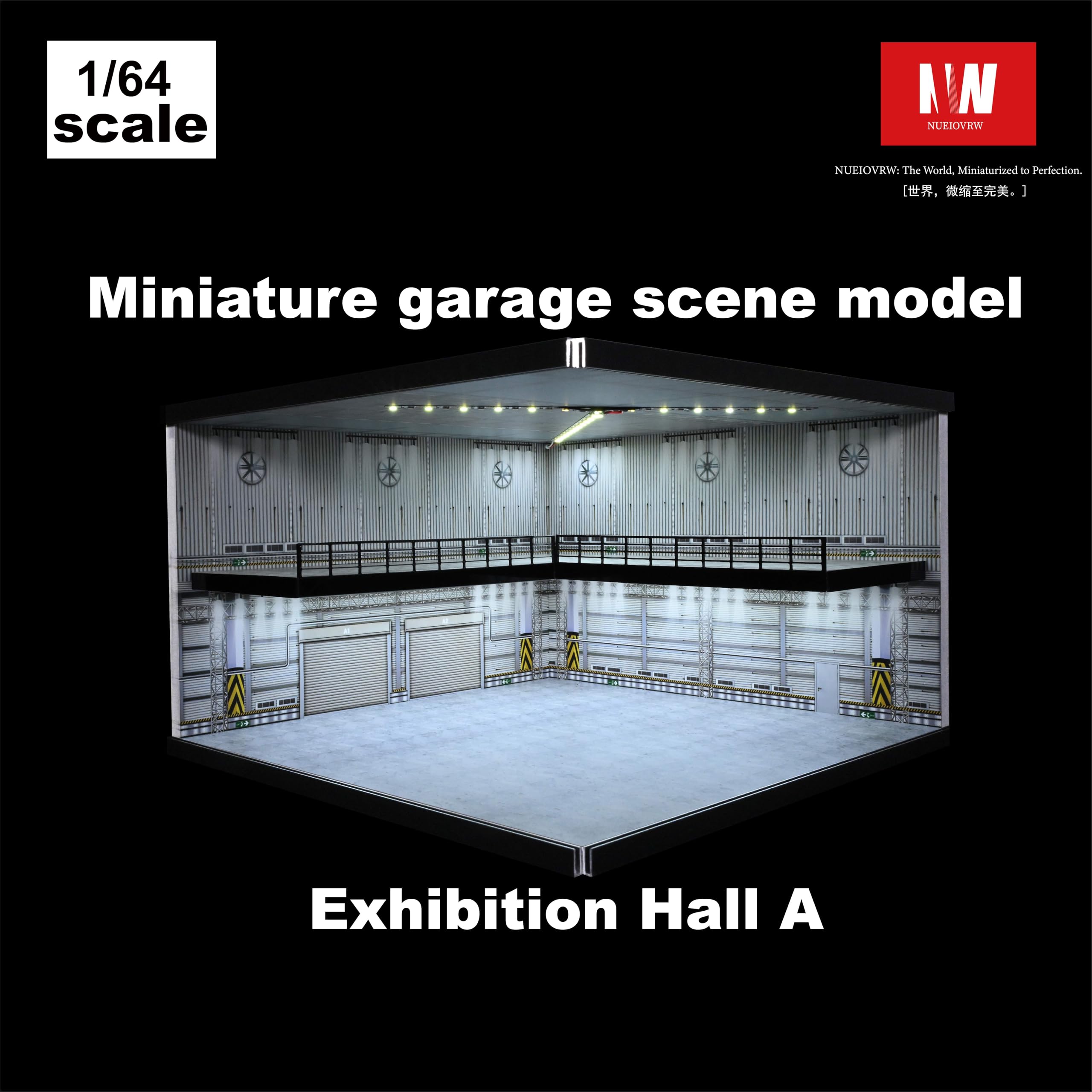 Amazon.co.jp: 1/64 ジオラマ カーガレージモデル LED照明 ダイ