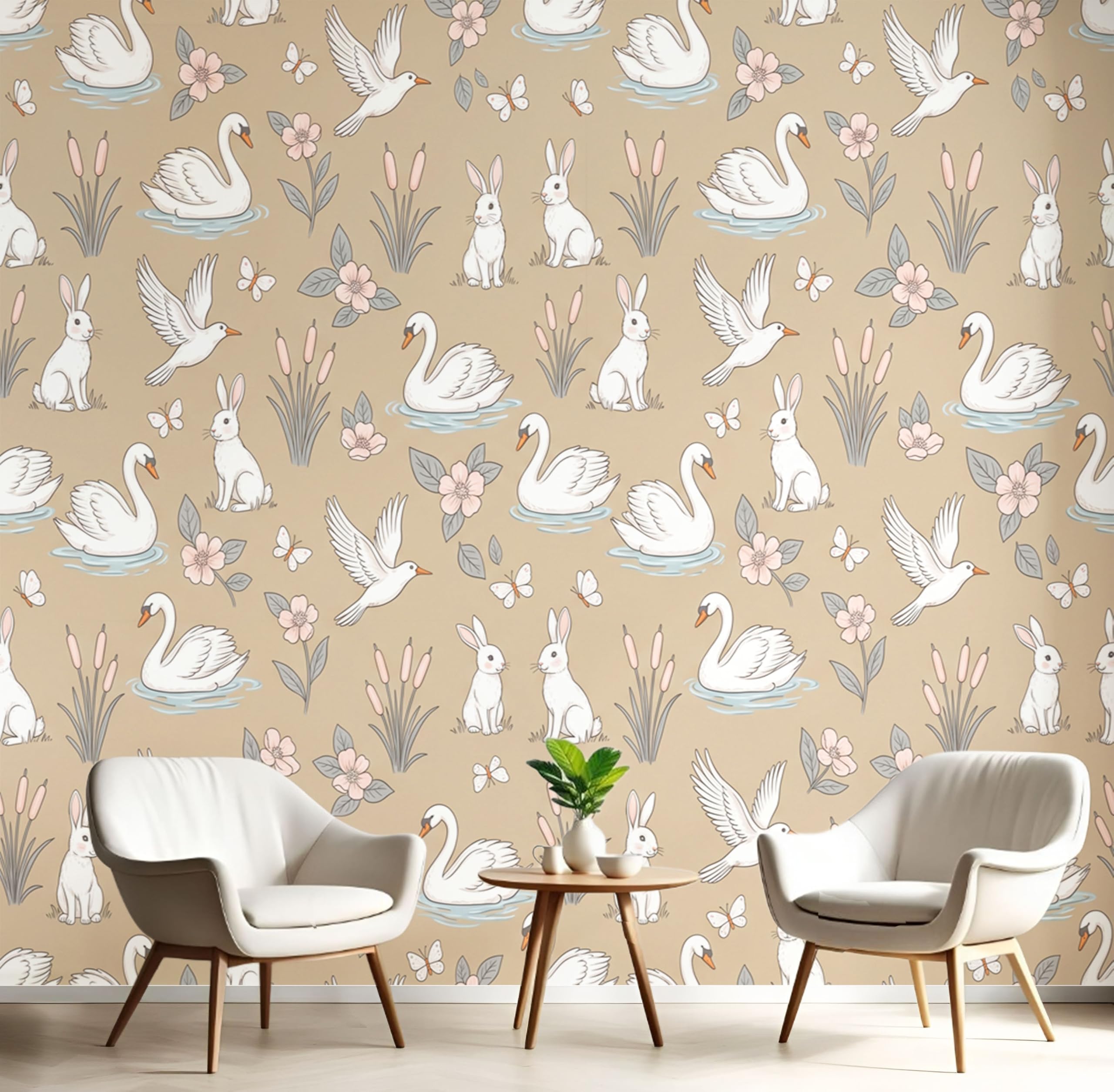 Fresque murale animaux contes fées pour habiller un grand mur de chambre