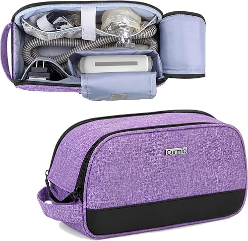 CURMIO Bolsa de transporte de viaje compatible con la máquina CPAP AirMini ResMed, Púrpura, Viajes