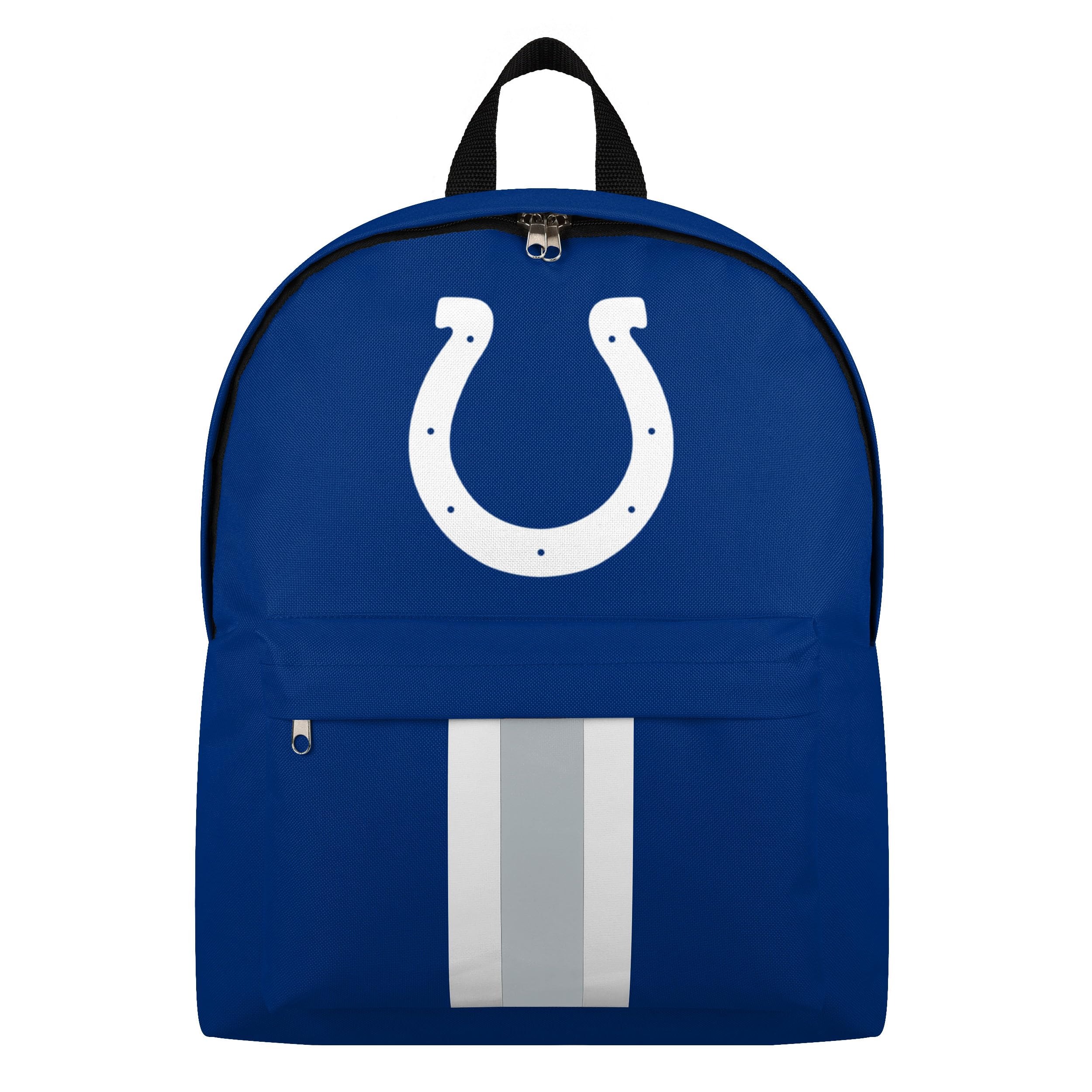 FOCO NFL Officially Licensed Team Color Primary Logo Solid Stripe Football School Bag Travel Backpack, Indianapolis Colts, One Size, Daypack Backpacks