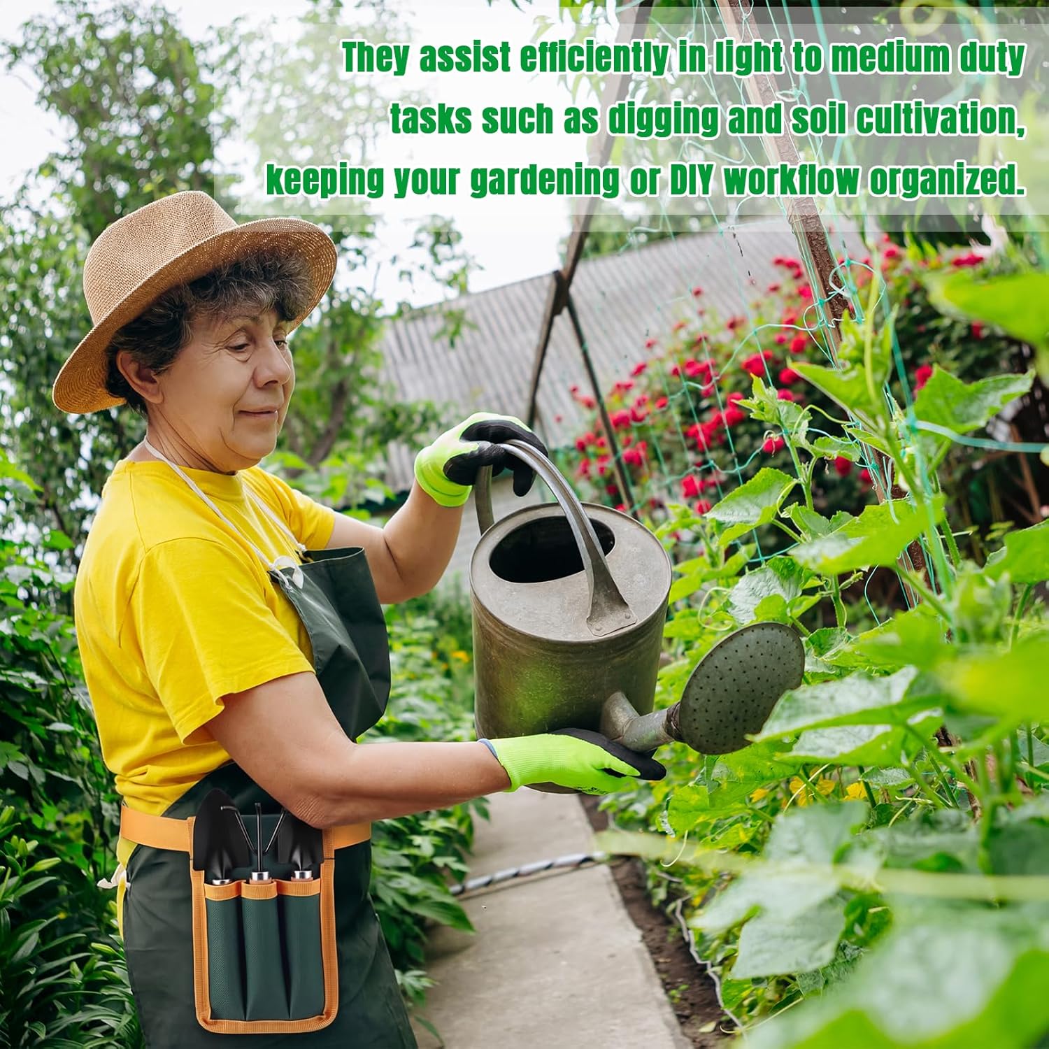 20 Pieces Kids Gardening Tool Belt Set Include 10 Pieces Adjustable Gardening Belt, 10 Sets Shovel, Rake, Spade for Planting Loosening Digging DIY Building Hand Tools Gift, Outdoor Activities