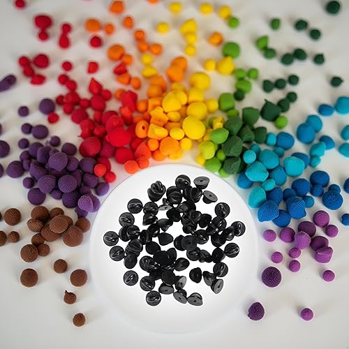 Miniatura 5 de 25 piezas de pines de metal negro, parte trasera de pasador de goma, pasador de solapa para broche, corbata, sombrero, alfiler, respaldos de