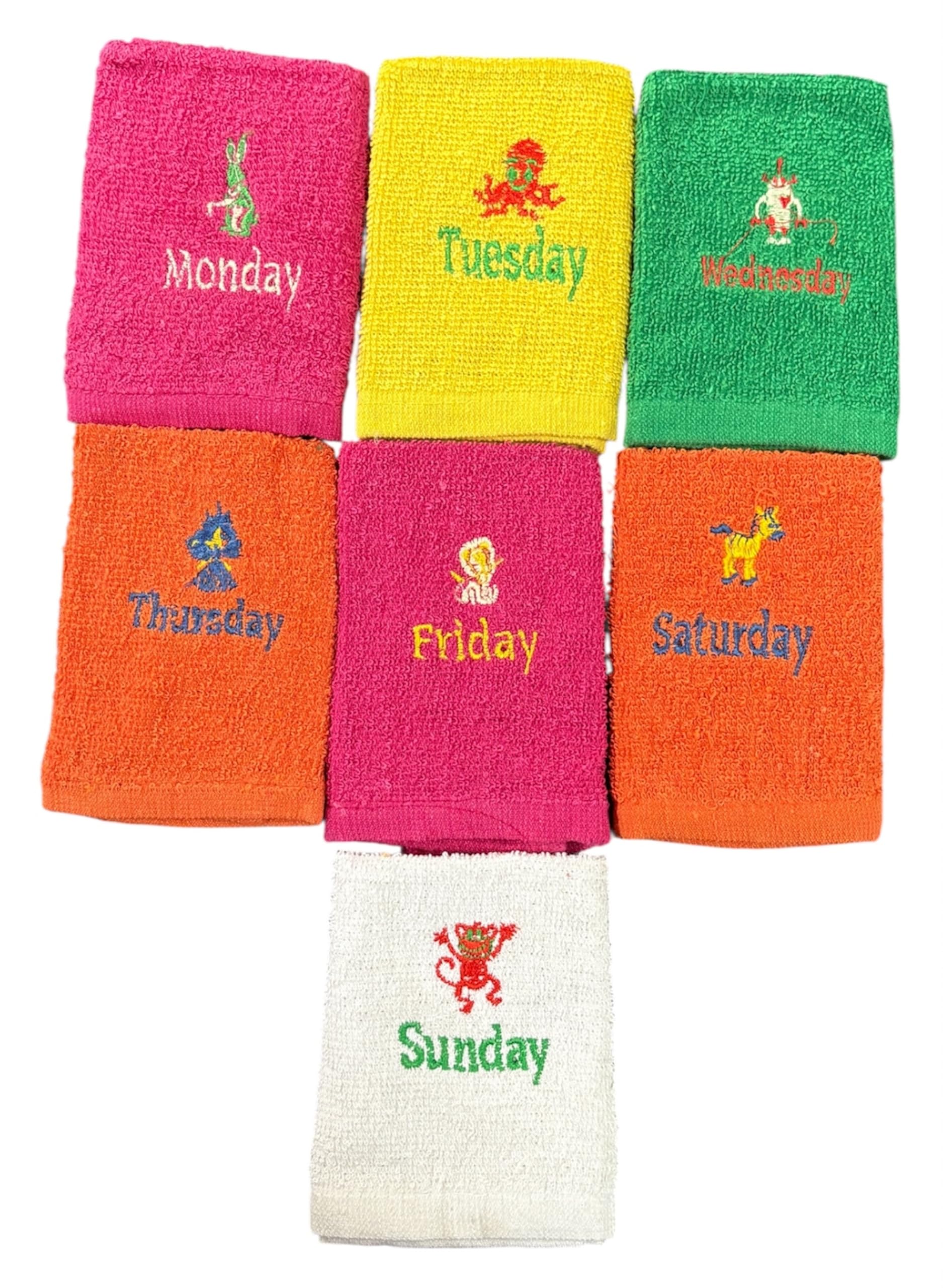 Mandhania Pure Cotton Monday to Sunday Towels (Multicolour, Pack of 7)-picture-17